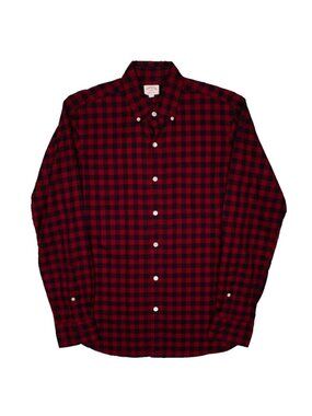 Hamilton Shirt Co 1883 Red Check Button Down Shirt Cotton Long Sleeve Medium